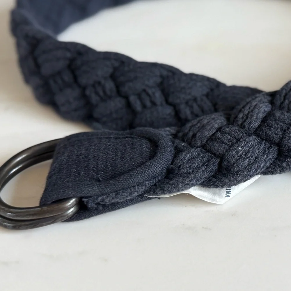 A&F Abercrombie & Fitch Belt Boys Braided Belt Navy Size 8